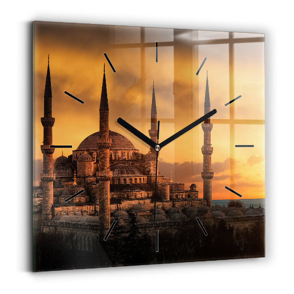 Square wall clock Mosque in Istanbul