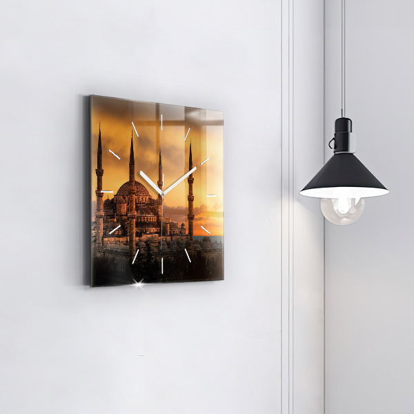 Square wall clock Mosque in Istanbul