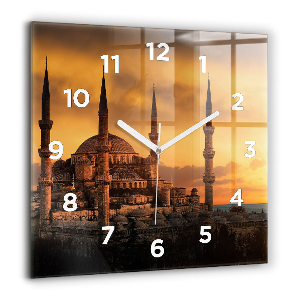 Square wall clock Mosque in Istanbul