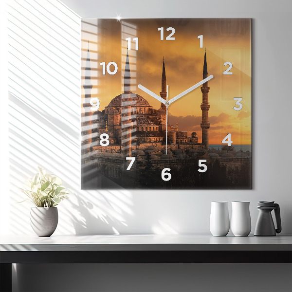 Square wall clock Mosque in Istanbul