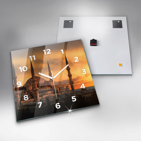 Square wall clock Mosque in Istanbul