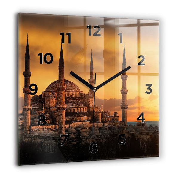 Square wall clock Mosque in Istanbul