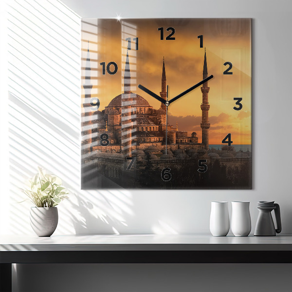 Square wall clock Mosque in Istanbul