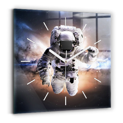 Square wall clock Astronaut in space