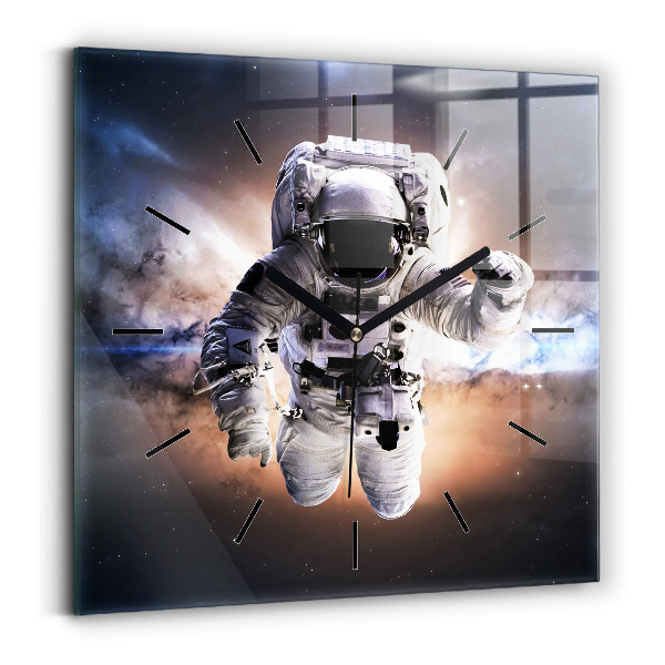 Square wall clock Astronaut in space