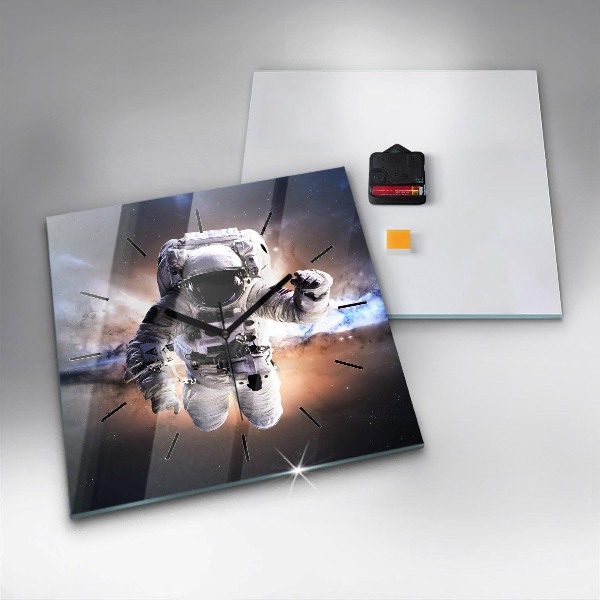 Square wall clock Astronaut in space