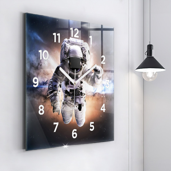 Square wall clock Astronaut in space