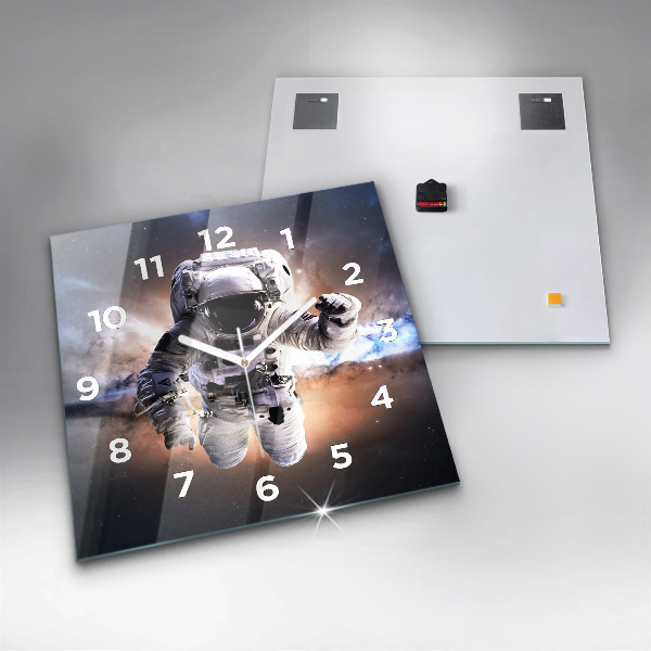 Square wall clock Astronaut in space