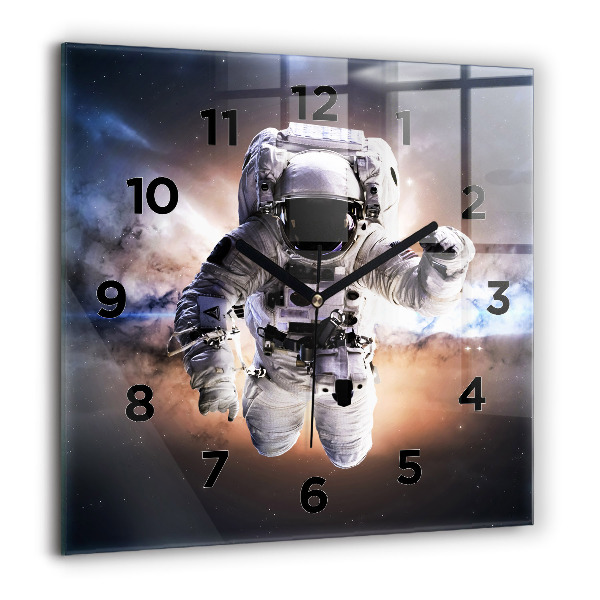 Square wall clock Astronaut in space