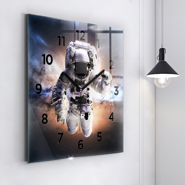 Square wall clock Astronaut in space