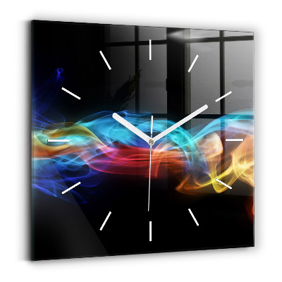 Square wall clock Abstract colorful lines