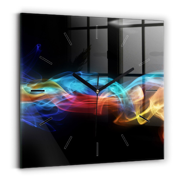 Square wall clock Abstract colorful lines