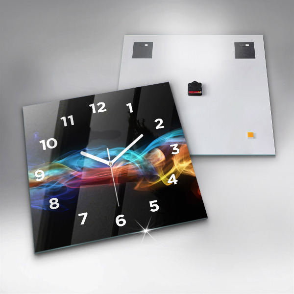 Square wall clock Abstract colorful lines