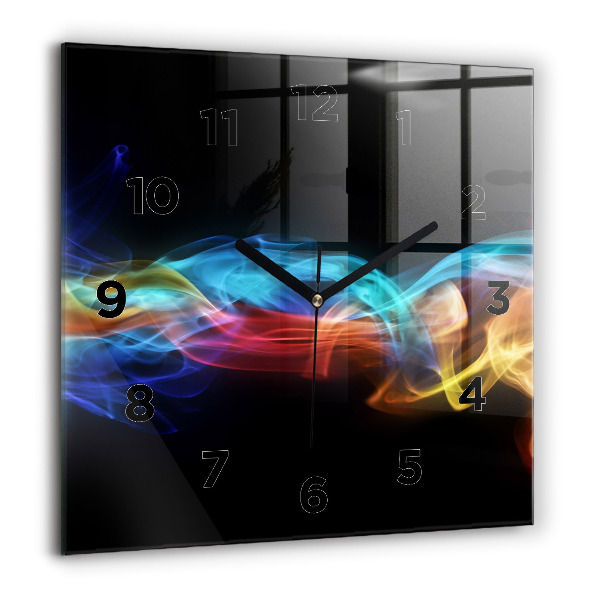 Square wall clock Abstract colorful lines
