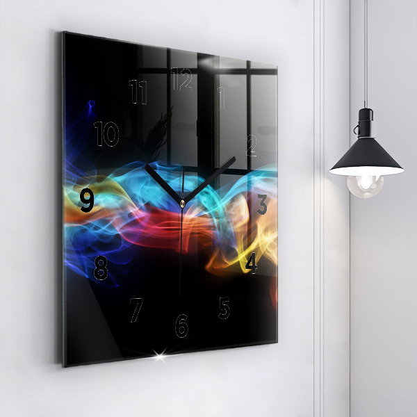 Square wall clock Abstract colorful lines