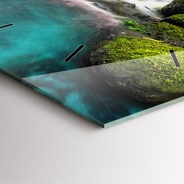 Square wall clock Waterfall Thailand
