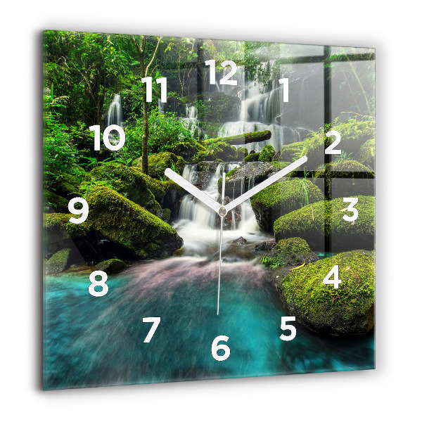 Square wall clock Waterfall Thailand