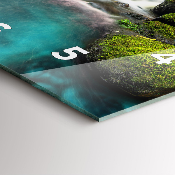 Square wall clock Waterfall Thailand