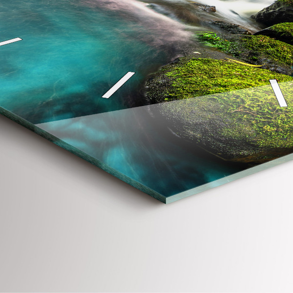 Square wall clock Waterfall Thailand