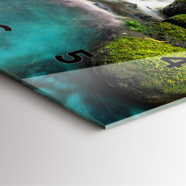 Square wall clock Waterfall Thailand