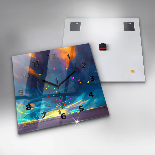 Square wall clock Baby and balloons