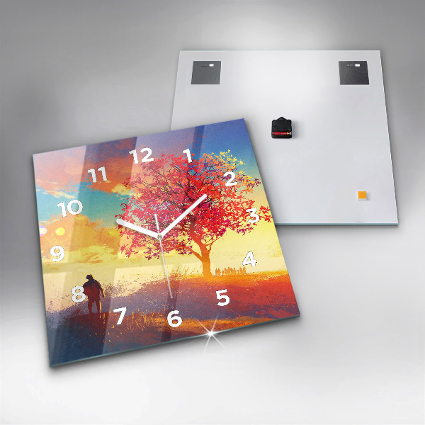 Square wall clock Autumn Landscape