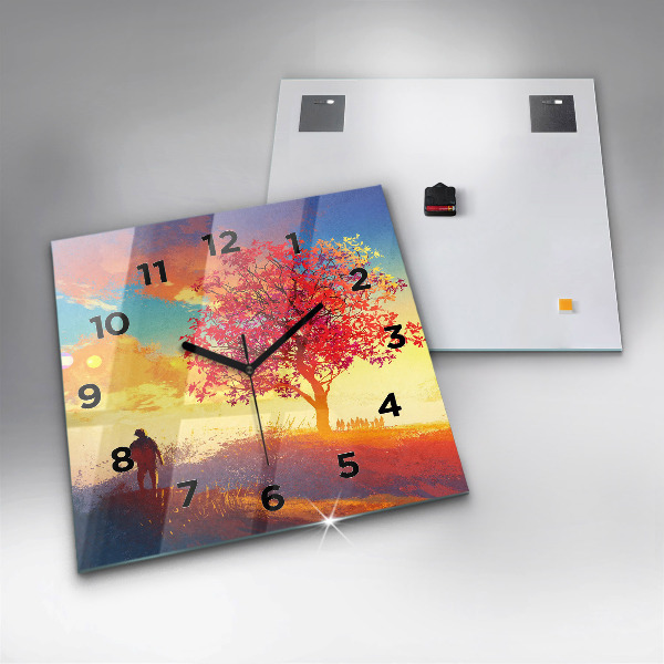 Square wall clock Autumn Landscape
