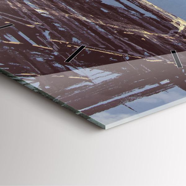 Square wall clock Angel, Bridge and Bicycle