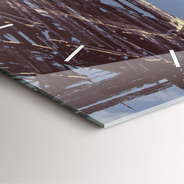 Square wall clock Angel, Bridge and Bicycle