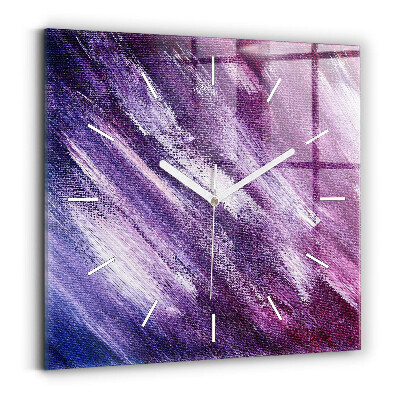 Square wall clock Acrylic paint texture
