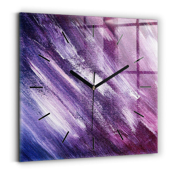Square wall clock Acrylic paint texture