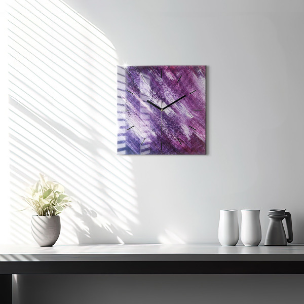 Square wall clock Acrylic paint texture