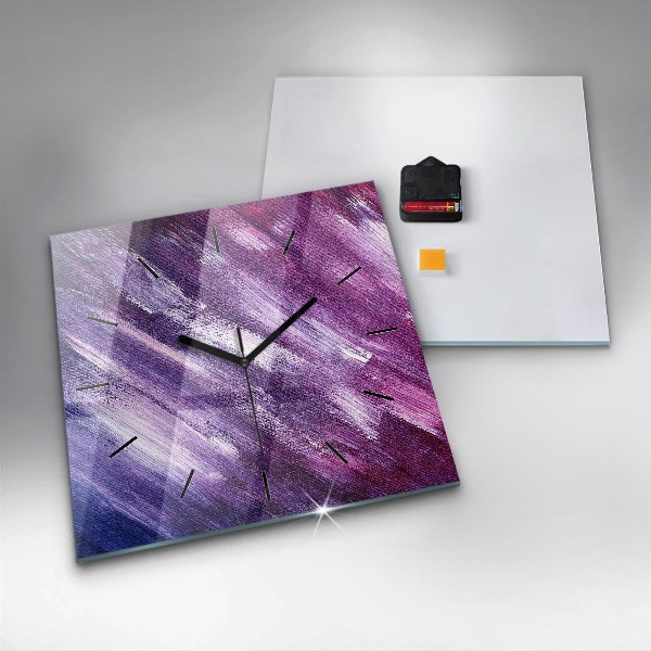 Square wall clock Acrylic paint texture