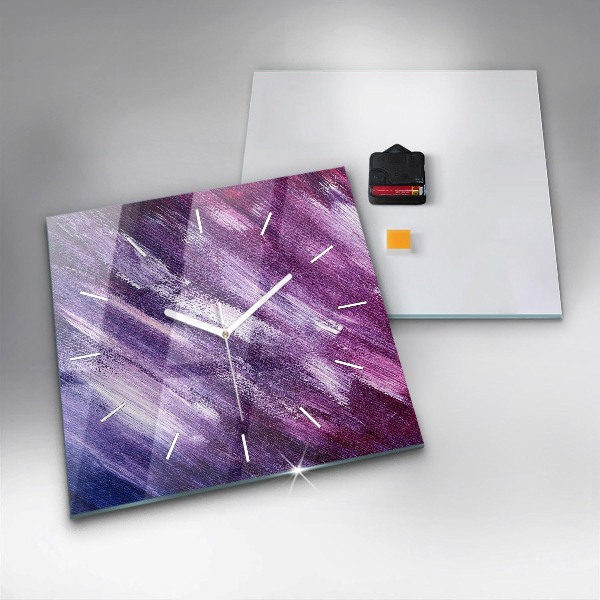 Square wall clock Acrylic paint texture