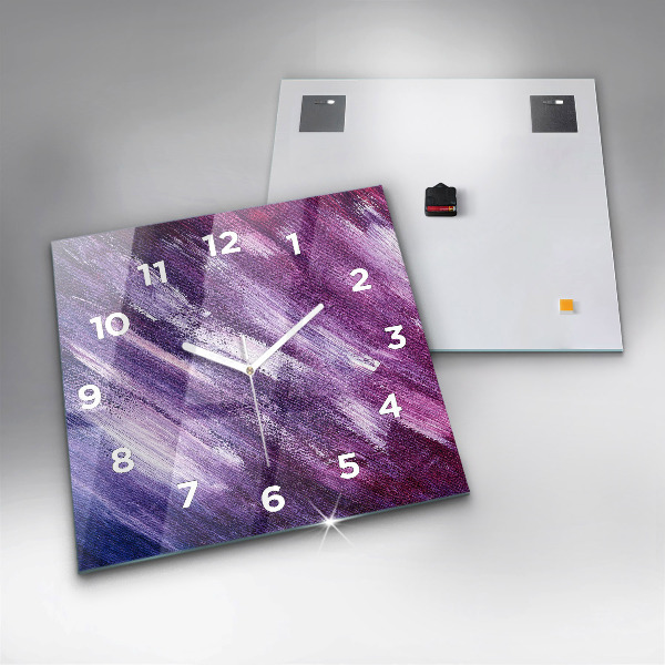 Square wall clock Acrylic paint texture