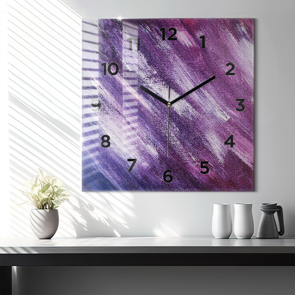 Square wall clock Acrylic paint texture