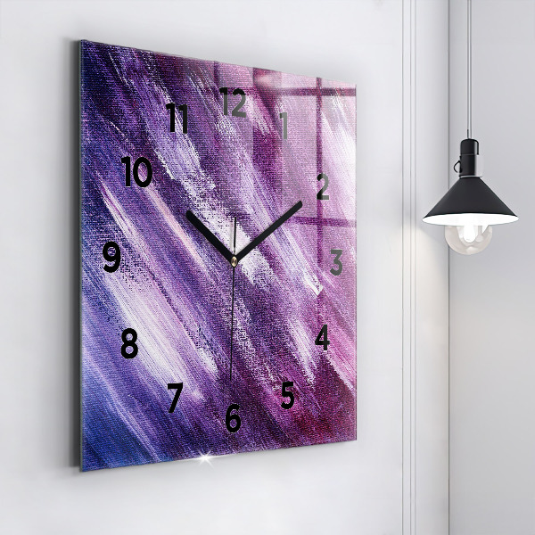 Square wall clock Acrylic paint texture