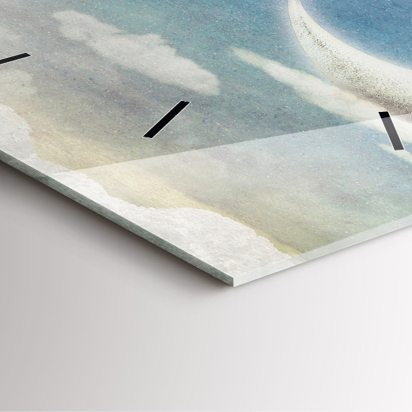 Square wall clock Girl on the moon