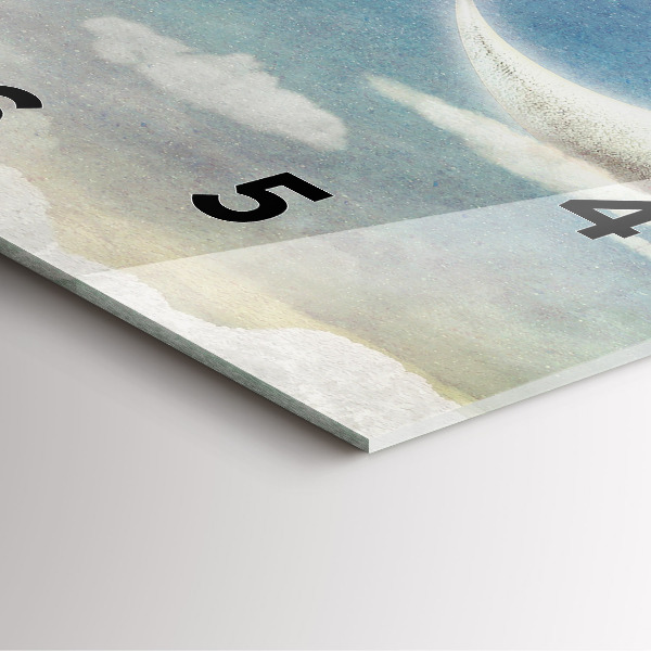 Square wall clock Girl on the moon