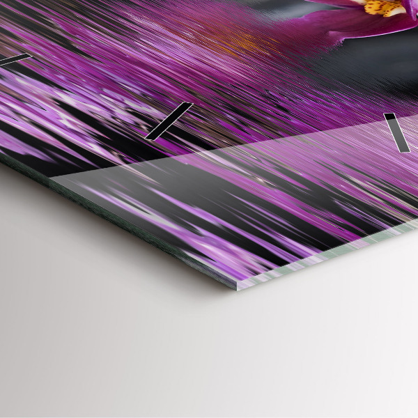 Square wall clock Orchid flower on the water