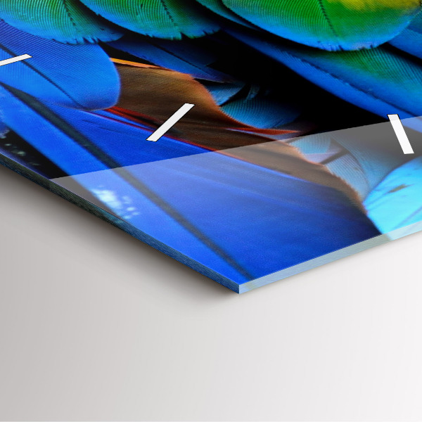 Square wall clock Colorful bird wings