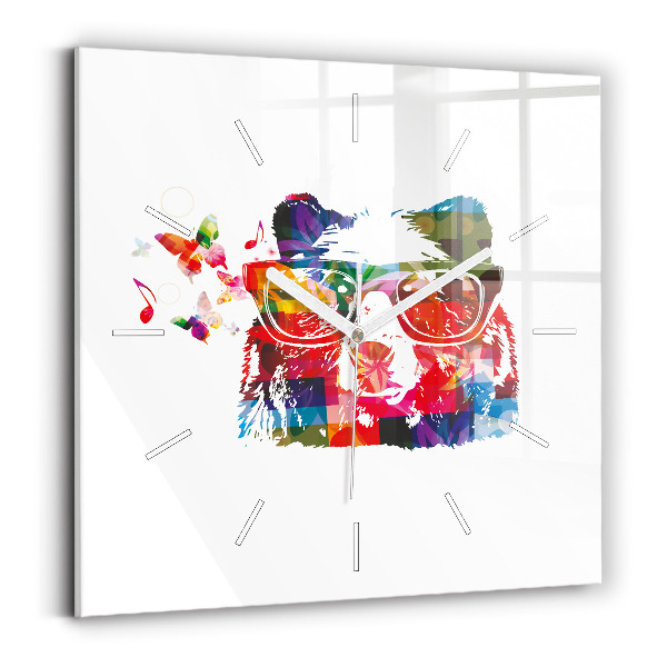 Square wall clock Bear Head