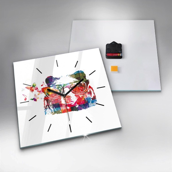 Square wall clock Bear Head