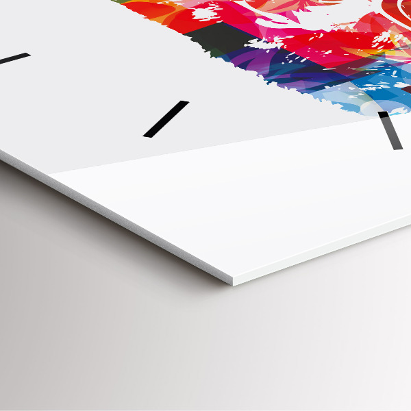 Square wall clock Bear Head