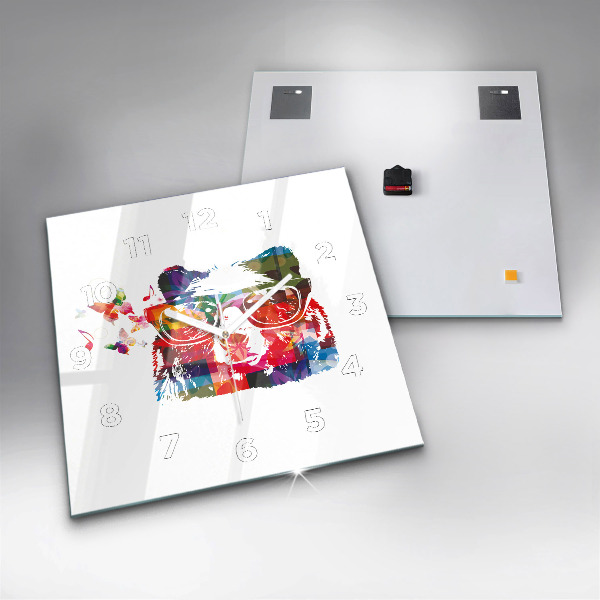 Square wall clock Bear Head