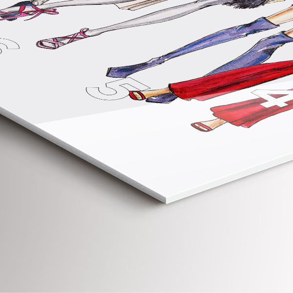 Square wall clock Fashionable girls