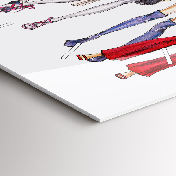 Square wall clock Fashionable girls