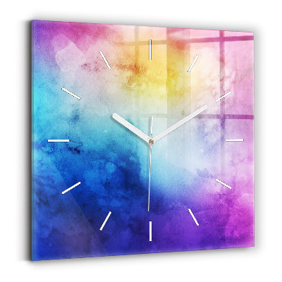Square wall clock Colored Spots