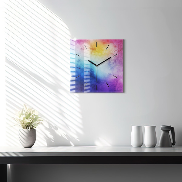 Square wall clock Colored Spots