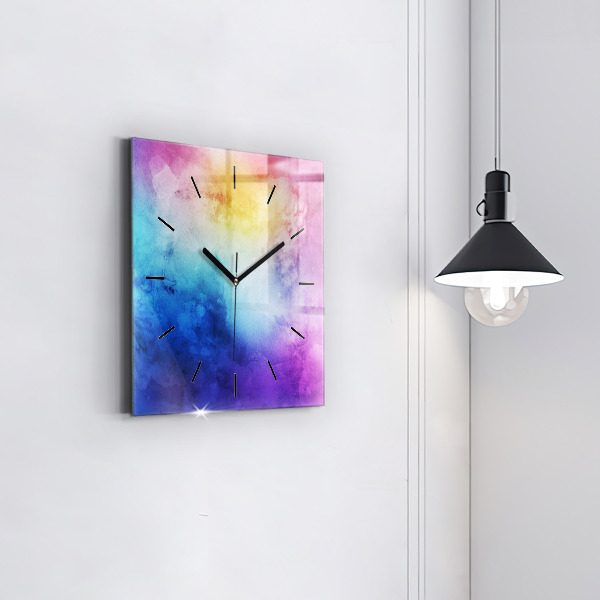 Square wall clock Colored Spots